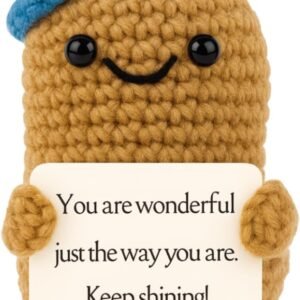 Handmade Crochet Positive Plush – Motivational Gift with Encouraging Message – Emotional Support for Women