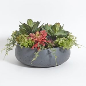Premium Artificial Indoor Plant Enhances Interior Design, Display on Any Surface in Your Home Adding an Inviting Touch of Nature, Grey Planter Pot Included