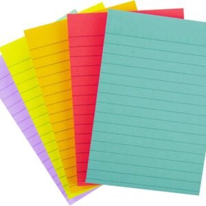 Post-it Super Sticky Lined Notes, 5 Sticky Note Pads, 4x6 in, 2X The Sticking Power