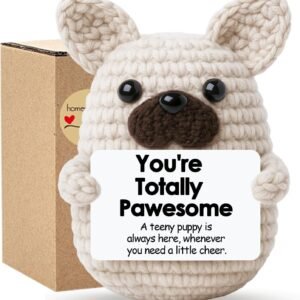 Inspirational Crochet French Bulldog Stuffed Gift for Dog Lover Friend Coworkers