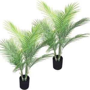Faux Little Tree with 11 Trunks and Pot for Indoor and Outdoor Modern Decor - Perfect for Home, Office, or Table (2 Pack)